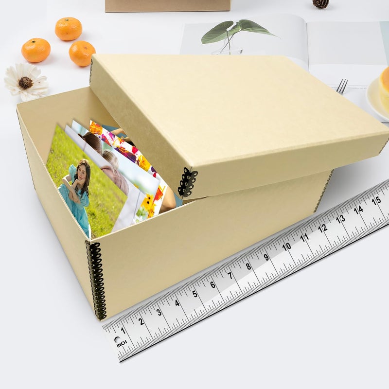 Lineco Photo Card Box, Museum-Quality Archival Storage, Acid-Free with Removable Lid, Bulk Storage for Negatives, Prints, Films, Photos, Snapshot, 5x8x12 Inches, Tan - Image 3